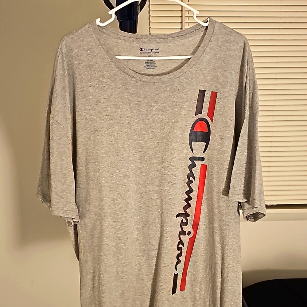 Champion - Gray - 2XL - Short sleeve tee - 100% cotton